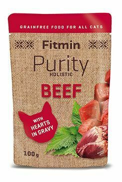 Fitmin cat Purity hovězí se srdíčky kapsa 100g