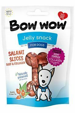 Bow wow poch. Salámová kolečka hovězí a kolagen 80g